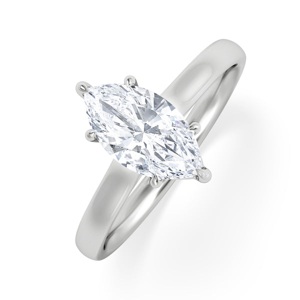 Amora Marquise 1.00ct Lab Diamond Engagement Ring F/VS Set in 18K White Gold